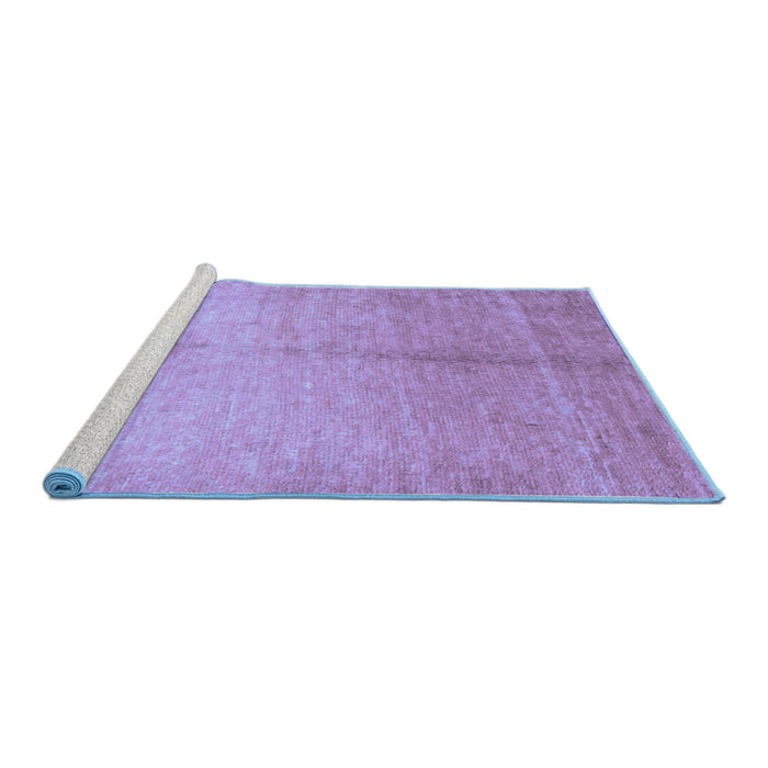 Sideview of Machine Washable Abstract Blue Contemporary Rug, wshcon1226blu
