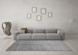 Machine Washable Abstract Gray Contemporary Rug in a Living Room,, wshcon1226gry