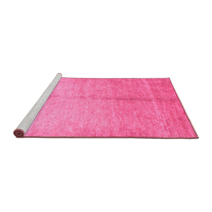 Sideview of Machine Washable Abstract Pink Contemporary Rug, wshcon1226pnk