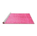 Sideview of Machine Washable Abstract Pink Contemporary Rug, wshcon1226pnk