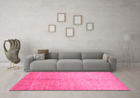 Machine Washable Abstract Pink Contemporary Rug, wshcon1226pnk