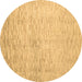 Round Abstract Brown Contemporary Rug, con1227brn