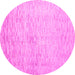 Round Abstract Pink Contemporary Rug, con1227pnk