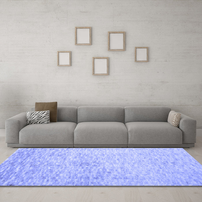 Machine Washable Abstract Blue Contemporary Rug in a Living Room, wshcon1227blu