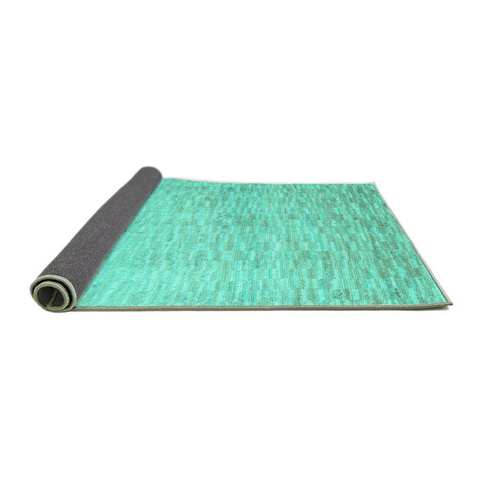 Sideview of Abstract Turquoise Contemporary Rug, con1227turq