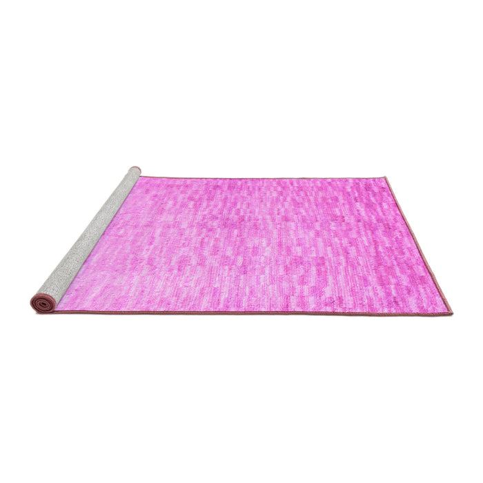 Sideview of Machine Washable Abstract Pink Contemporary Rug, wshcon1227pnk