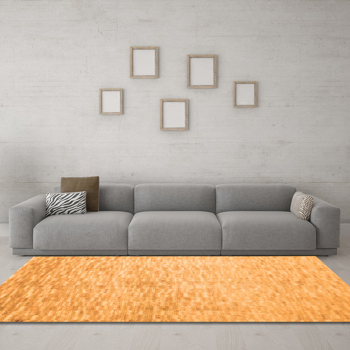 Machine Washable Abstract Orange Contemporary Area Rugs in a Living Room, wshcon1227org