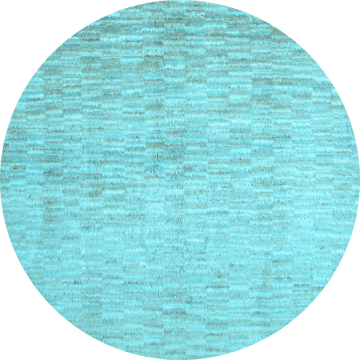 Round Machine Washable Abstract Light Blue Contemporary Rug, wshcon1227lblu