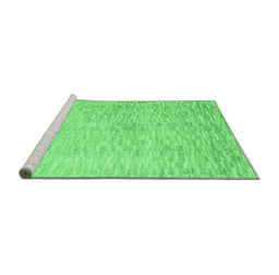 Sideview of Machine Washable Abstract Emerald Green Contemporary Area Rugs, wshcon1227emgrn