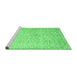 Sideview of Machine Washable Abstract Emerald Green Contemporary Area Rugs, wshcon1227emgrn