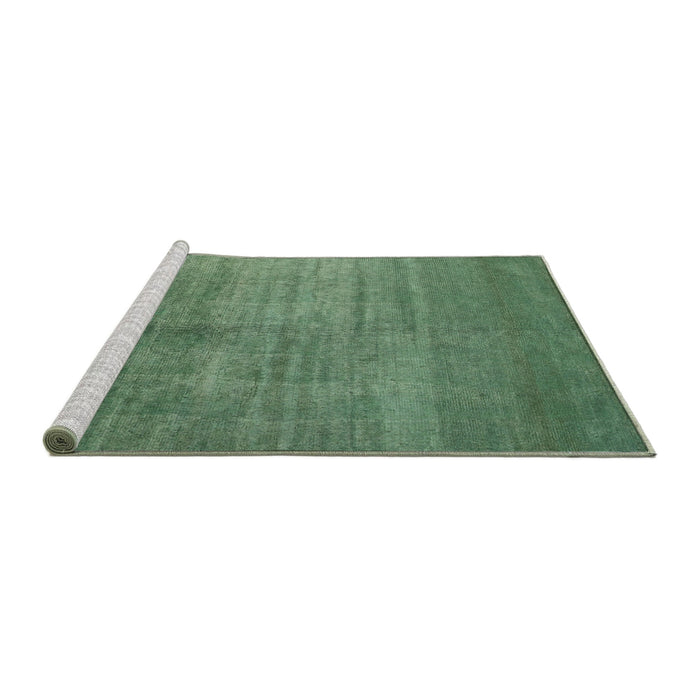 Serging Thickness of Machine Washable Contemporary Green Rug, wshcon1228