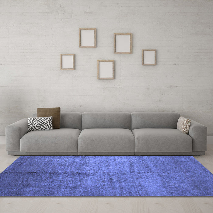 Machine Washable Abstract Blue Contemporary Rug in a Living Room, wshcon1228blu