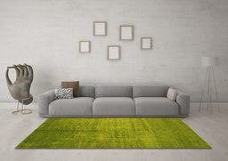 Machine Washable Abstract Yellow Contemporary Rug in a Living Room, wshcon1228yw