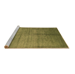 Sideview of Machine Washable Abstract Brown Contemporary Rug, wshcon1228brn