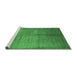 Sideview of Machine Washable Abstract Emerald Green Contemporary Area Rugs, wshcon1228emgrn