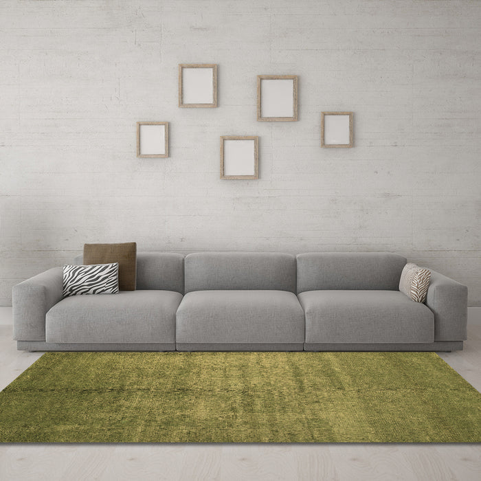 Machine Washable Abstract Brown Contemporary Rug in a Living Room,, wshcon1228brn