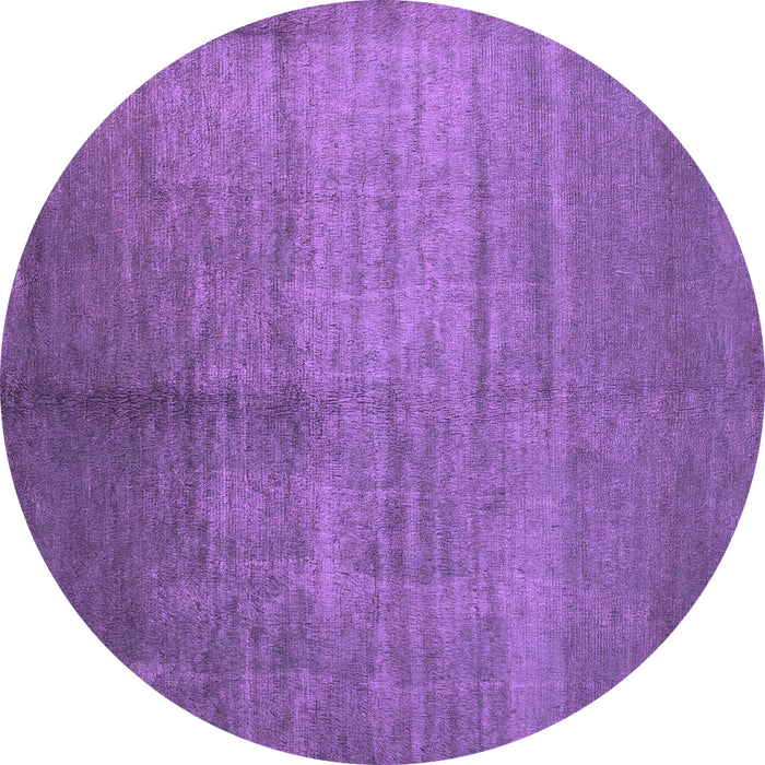 Round Machine Washable Abstract Purple Contemporary Area Rugs, wshcon1228pur