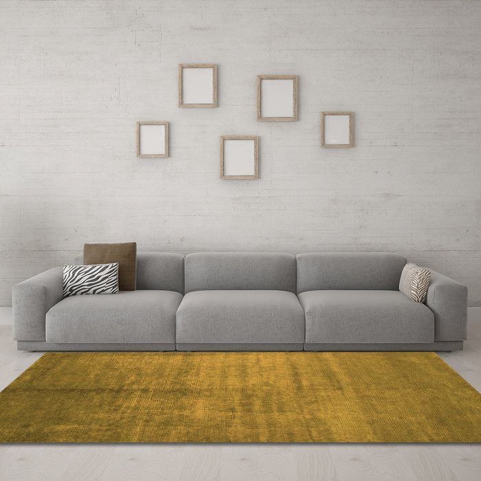 Machine Washable Abstract Orange Contemporary Area Rugs in a Living Room, wshcon1228org