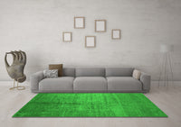 Machine Washable Abstract Green Contemporary Rug, wshcon1228grn