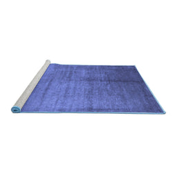 Sideview of Machine Washable Abstract Blue Contemporary Rug, wshcon1228blu