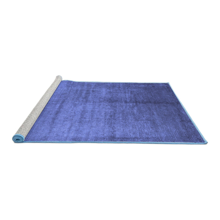 Sideview of Machine Washable Abstract Blue Contemporary Rug, wshcon1228blu