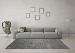 Machine Washable Abstract Gray Contemporary Rug in a Living Room,, wshcon1228gry