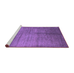 Sideview of Machine Washable Abstract Purple Contemporary Area Rugs, wshcon1228pur