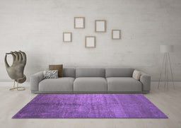 Machine Washable Abstract Purple Contemporary Area Rugs in a Living Room, wshcon1228pur