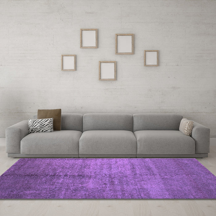 Machine Washable Abstract Purple Contemporary Area Rugs in a Living Room, wshcon1228pur