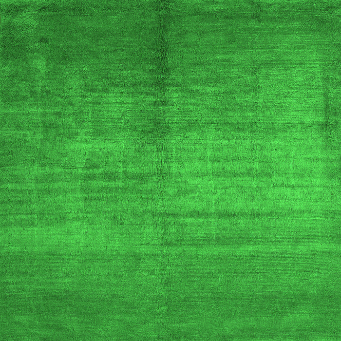 Round Machine Washable Abstract Green Contemporary Area Rugs, wshcon1228grn