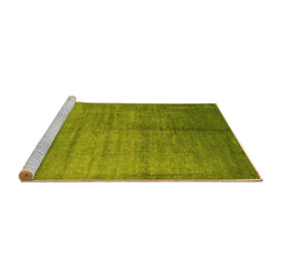 Sideview of Machine Washable Abstract Yellow Contemporary Rug, wshcon1228yw