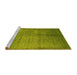 Sideview of Machine Washable Abstract Yellow Contemporary Rug, wshcon1228yw