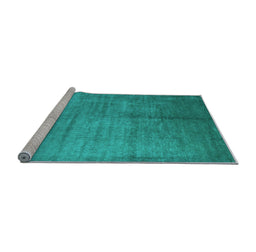 Sideview of Machine Washable Abstract Light Blue Contemporary Rug, wshcon1228lblu