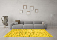 Machine Washable Abstract Yellow Contemporary Rug, wshcon1229yw