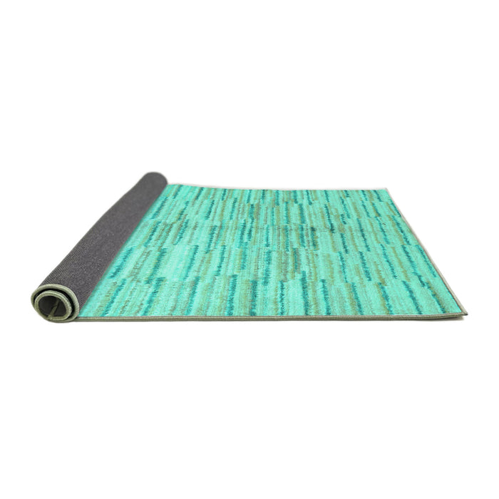Sideview of Abstract Turquoise Contemporary Rug, con1229turq