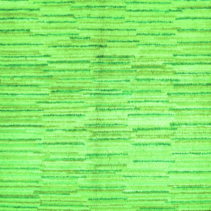 Round Machine Washable Abstract Green Contemporary Area Rugs, wshcon1229grn