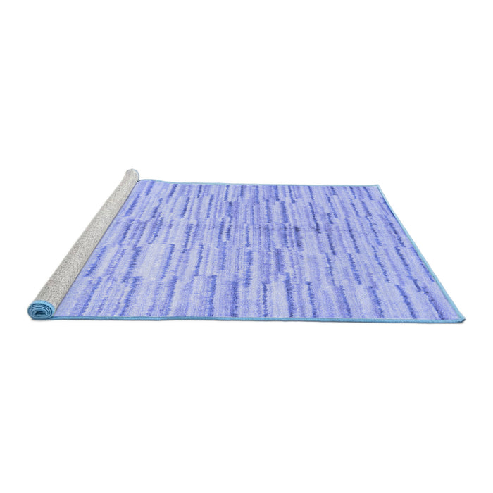 Sideview of Machine Washable Abstract Blue Contemporary Rug, wshcon1229blu