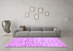 Machine Washable Abstract Purple Contemporary Area Rugs in a Living Room, wshcon1229pur
