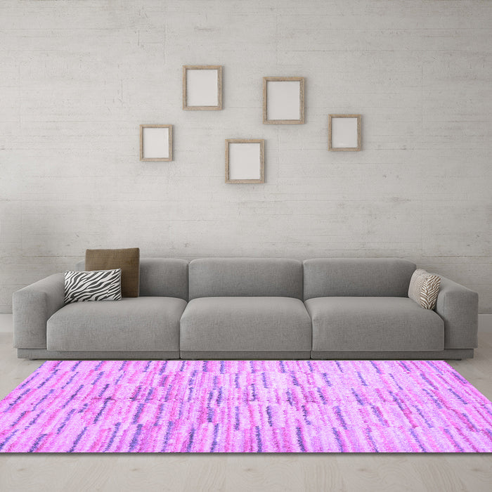 Machine Washable Abstract Purple Contemporary Area Rugs in a Living Room, wshcon1229pur