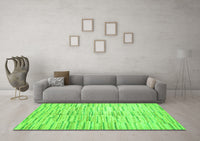 Machine Washable Abstract Green Contemporary Rug, wshcon1229grn