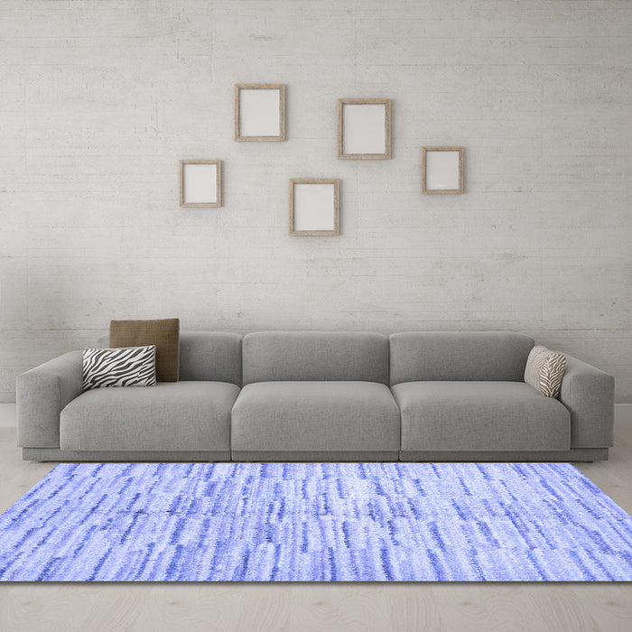 Machine Washable Abstract Blue Contemporary Rug in a Living Room, wshcon1229blu