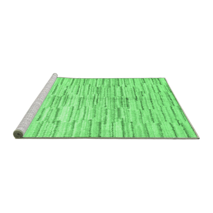 Sideview of Machine Washable Abstract Emerald Green Contemporary Area Rugs, wshcon1229emgrn