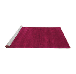 Sideview of Machine Washable Abstract Pink Contemporary Rug, wshcon122pnk