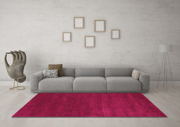 Machine Washable Abstract Pink Contemporary Rug in a Living Room, wshcon122pnk