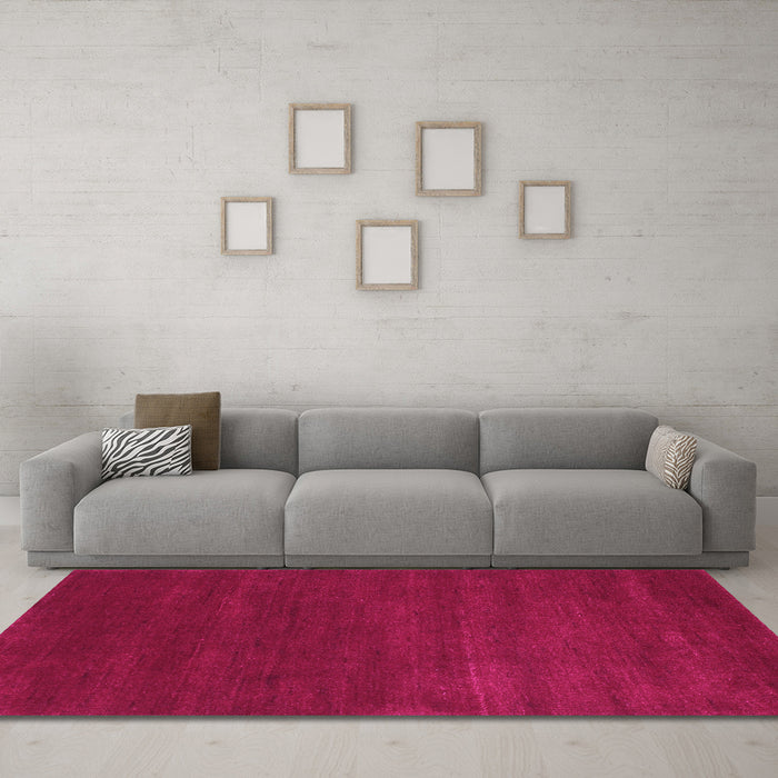 Machine Washable Abstract Pink Contemporary Rug in a Living Room, wshcon122pnk
