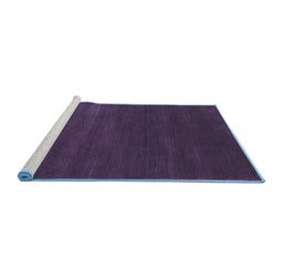 Sideview of Machine Washable Abstract Blue Contemporary Rug, wshcon122blu