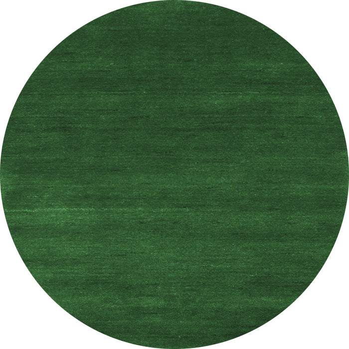 Round Machine Washable Abstract Emerald Green Contemporary Area Rugs, wshcon122emgrn