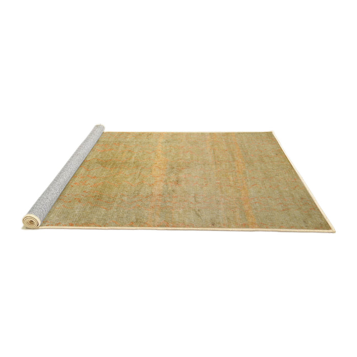 Serging Thickness of Machine Washable Contemporary Yellow Rug, wshcon1230