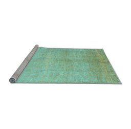 Sideview of Machine Washable Abstract Light Blue Contemporary Rug, wshcon1230lblu
