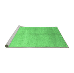 Sideview of Machine Washable Abstract Emerald Green Contemporary Area Rugs, wshcon1230emgrn